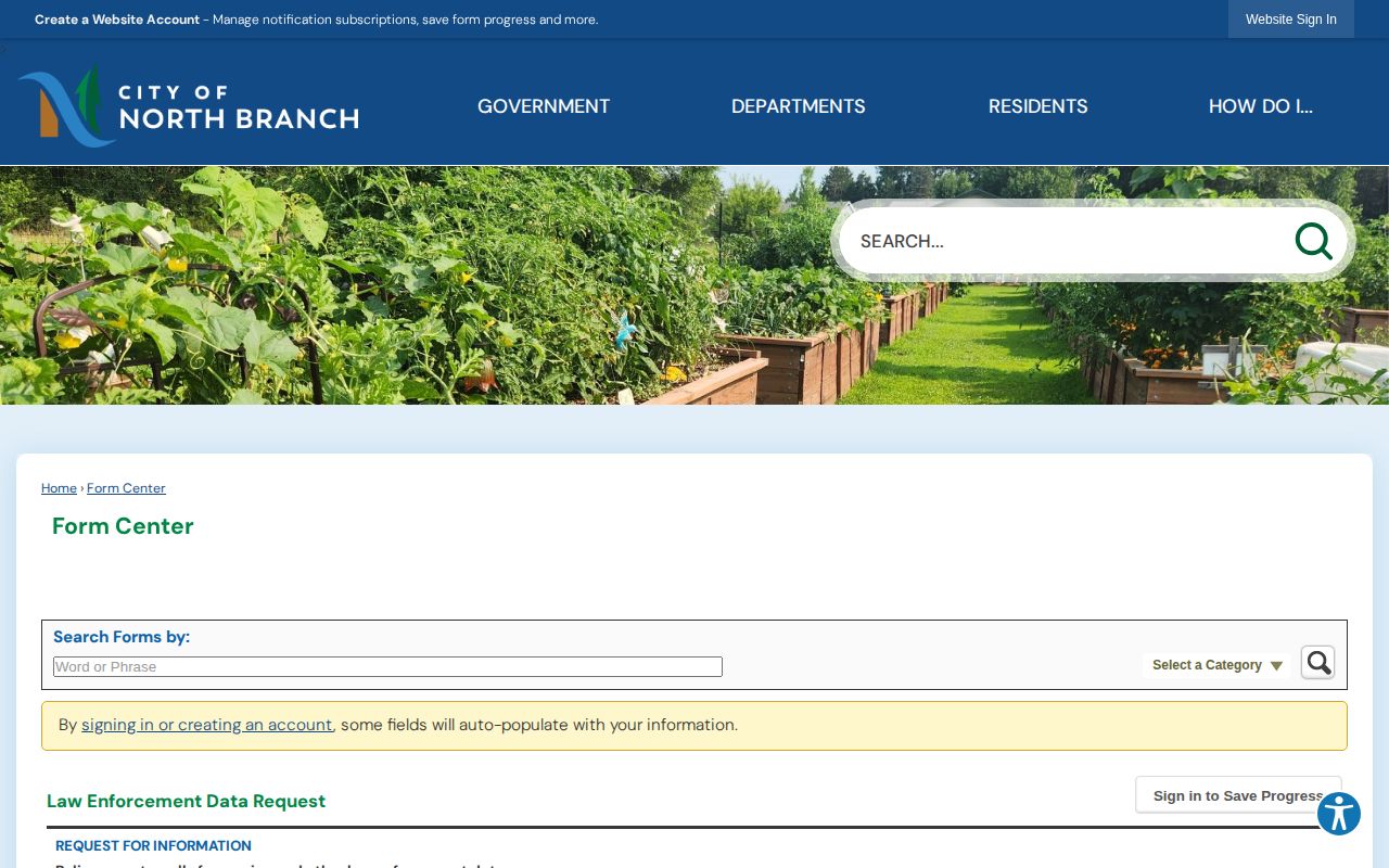 North Branch police arrest record data request form